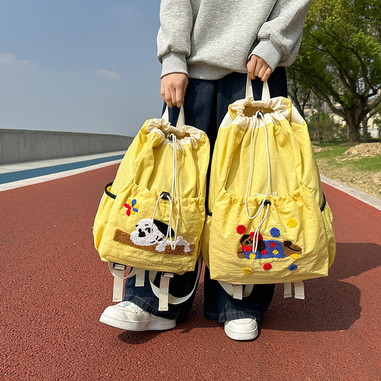 致青春 | 韓版抽繩輕便雙肩包旅行爬山騎行運動背包大容量可愛百搭學生書包「520」24.11-2