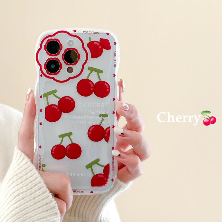 手機殼｜蘋果14/13Promax櫻桃iphone12適用11花孔波浪手機殼xr代發78「BQ4298」24.11-2