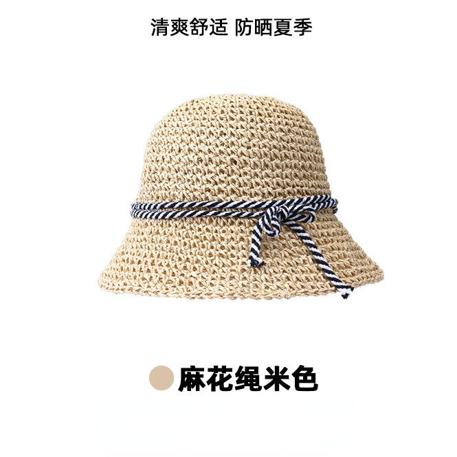 流行帽子 | 夏季清涼舒適草編帽子女休閒時尚出行盆帽防曬穿撘好物沙灘遮陽帽「C1229」22.06-3